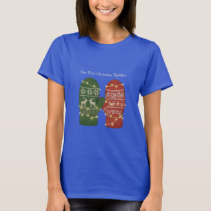 Camiseta Nosso Primeiro Natal Juntos Aconchegante Tricôté
