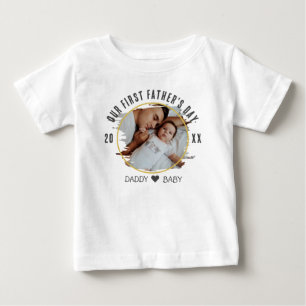 Camiseta Nosso Primeiro Novo papai E Foto Do Bebê