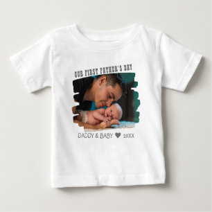 Camiseta Nosso Primeiro Novo papai E Foto Do Bebê  