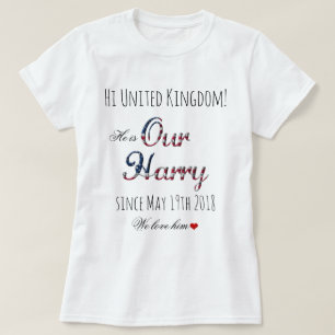 Camiseta Nosso Príncipe Harry Patriótico EUA Casamento Re