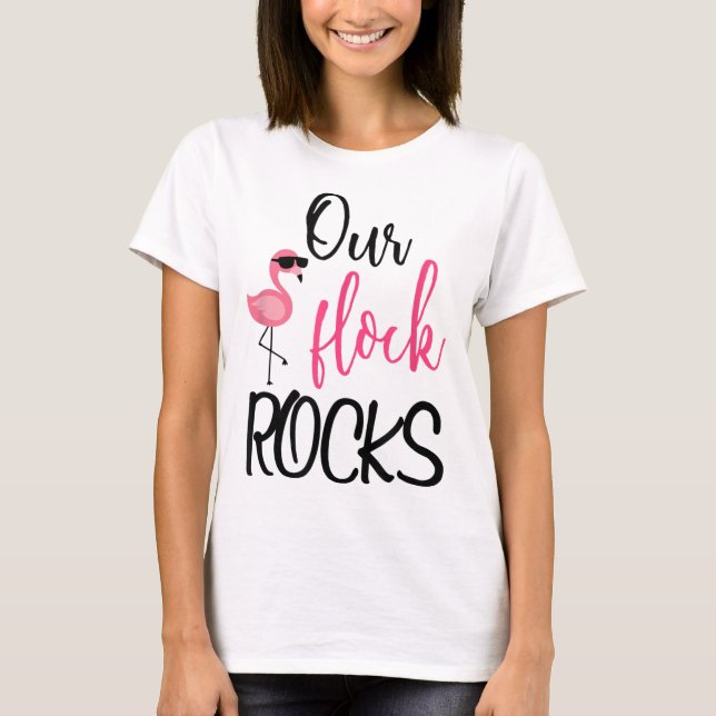 Camiseta Nosso Professor de Dia de as mães Flamingo, Rocks  (Frente)