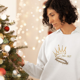 Camiseta NOSSO SAVIOR REI Cristão Natal Branco das Mulheres