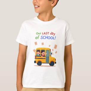 Camiseta Nosso Último Dia da Escola - Ônibus De Crianças Di