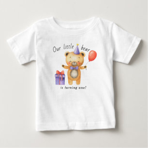 Camiseta Nosso Ursinho está fazendo um Aniversário Infantil