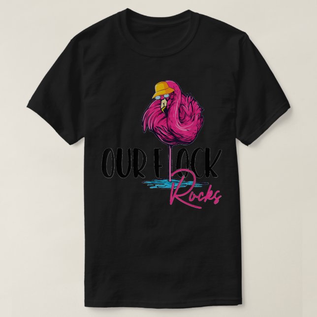 Camiseta Nosso Vovô Flamingo Rosa Rosa Flamingo (Frente do Design)