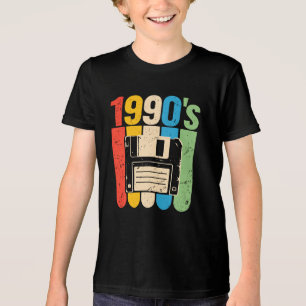 Camiseta nostalgia do computador disquete retrô dos anos 90