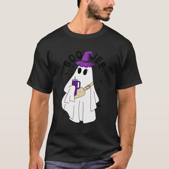 Camiseta Nostalgia Halloween Figurume Fantasma Para Mulhere (Frente)