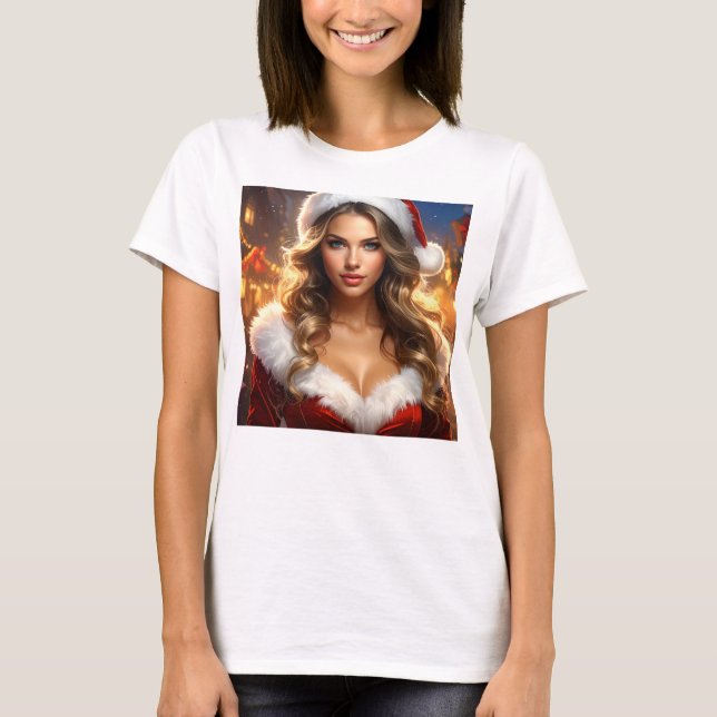 Camiseta Nostalgic Christmas Santa Girl (Frente)
