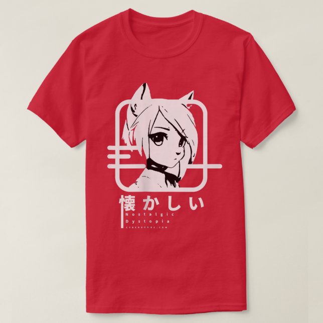 Camiseta Nostálgico de Animação Japonês do Techwear (Frente do Design)