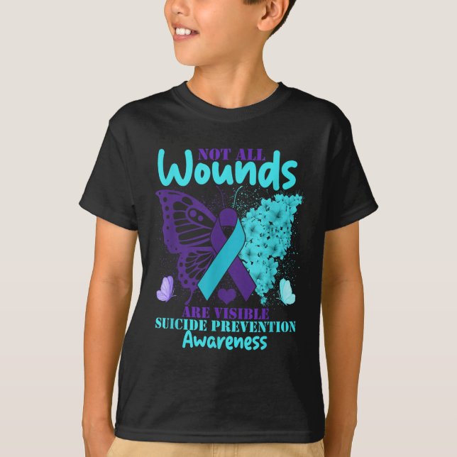 Camiseta Not All Wounds Are Visible Suicide Awareness  (Frente)