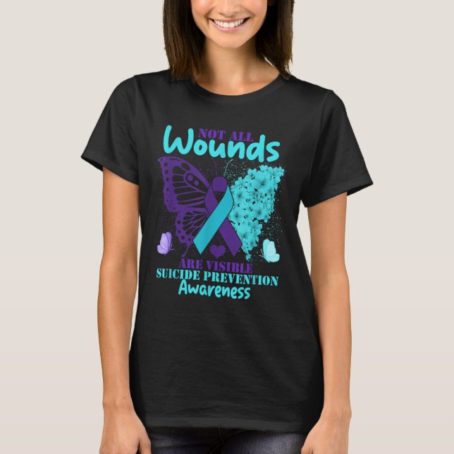 Camiseta Not All Wounds Are Visible Suicide Awareness  (Frente)