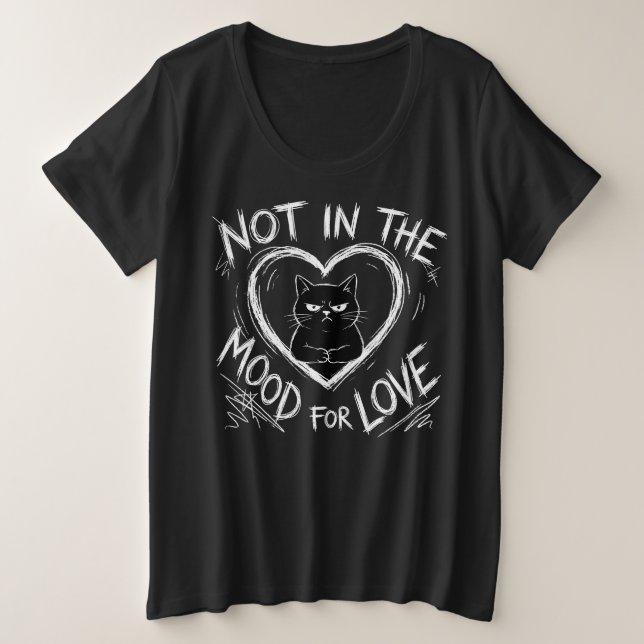 Camiseta Not In The Mood For Love Grumpy Cat Sarcastic (Frente do Design)