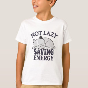 Camiseta Not lazy, Saving Energy Cat