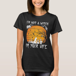 Camiseta Not Witch Wife Halloween Sunset Cauldron_1