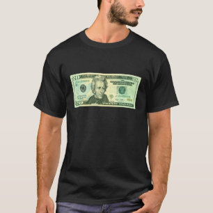 Camiseta Nota de $20 Dólar Oficial Projeto de Dinheiro Anti