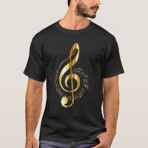 Camiseta NOTA DE MÚSICA CLEF Dourada TREBLE
