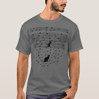 Camiseta Nota de Música de Folha Negra Engraçada