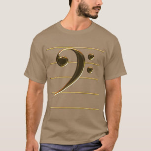 Camiseta Nota de Música de Limpeza de Bases Douradas