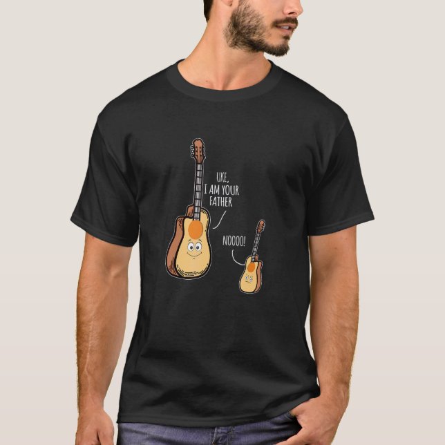 Camiseta Nota de violão ukulele história em quadrinhos Uke  (Frente)
