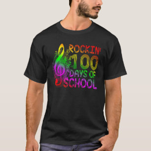 Camiseta Nota musical de 100 dias de escola rockin' para cr