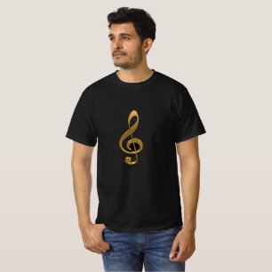 Camiseta Nota Musical Dourada