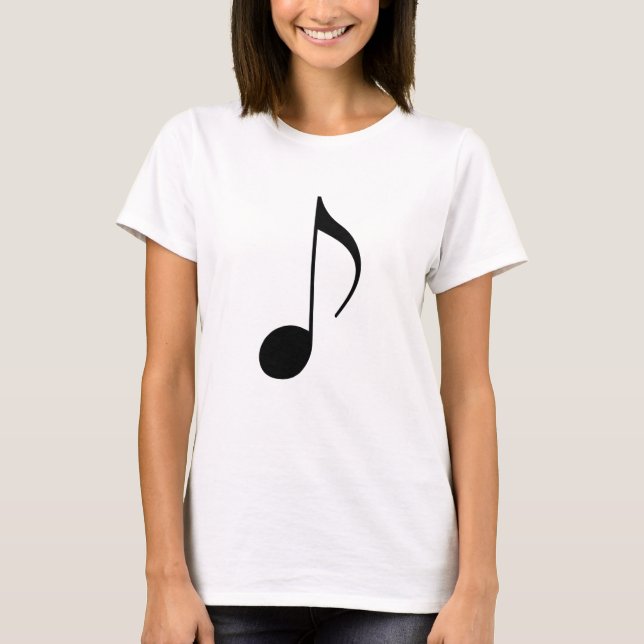 Camiseta nota musical negra (Frente)