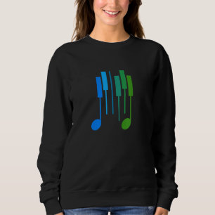 Camiseta Nota Musical & Teclado de Piano - Tecladista Funky