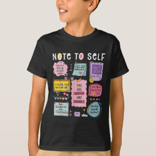 Camiseta Nota Para Si Mesmo Psicólogo Conscientização Sobre