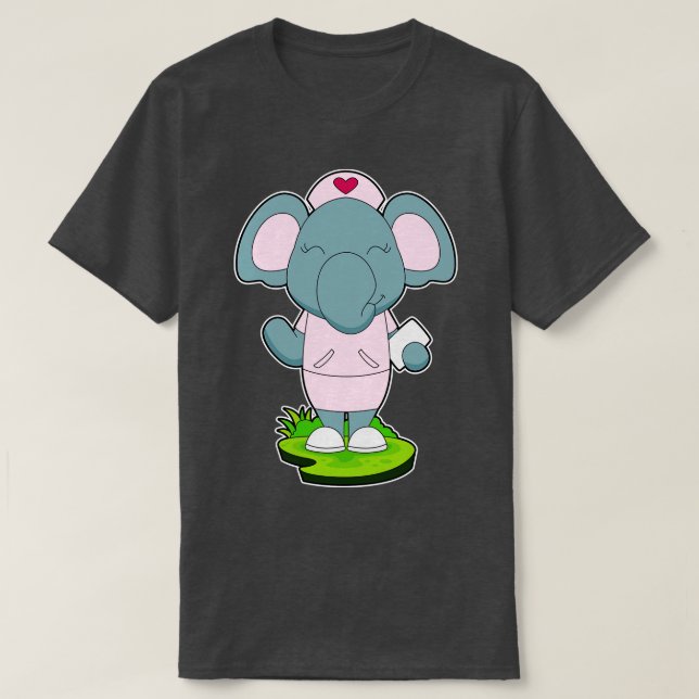 Camiseta Nota sobre Enfermeira de Elefante (Frente do Design)