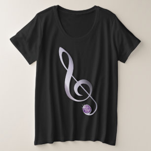 Camiseta Nota sobre Música Rhinestone