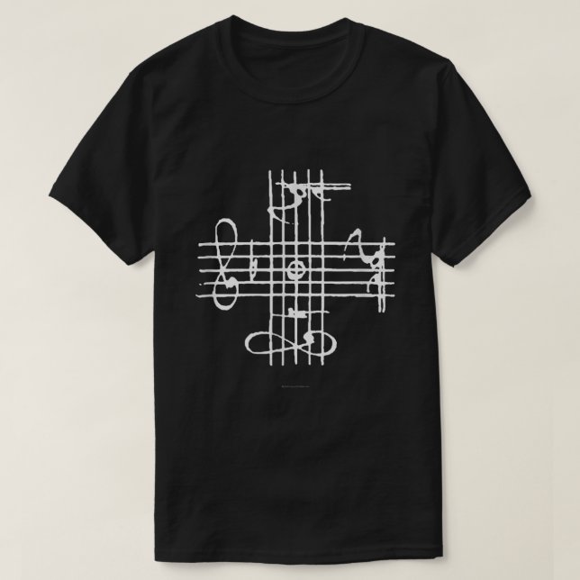 Camiseta Notação de Assinatura Musical de Johann Sebastian  (Frente do Design)