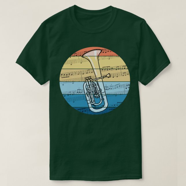 Camiseta Notação Musical Tenor Horn Hornist Brass Musico (Frente do Design)