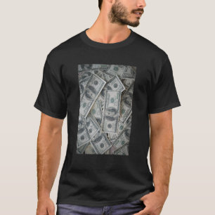 Camiseta Notas de 100 Dólares Dinheiro Moeda EUA Dólar Ame