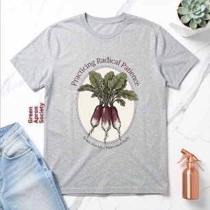 Camiseta Notas de Campo Botânico de Rabanete Vintage Jardin