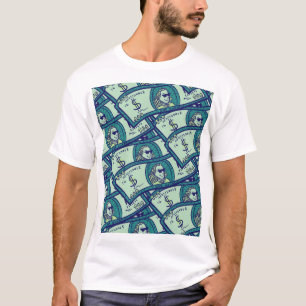 Camiseta Notas de Dólar: Padrão de Dinheiro Ininterrupto