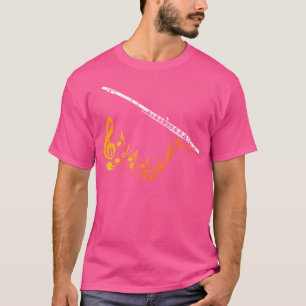 Camiseta Notas de Folha de Música Fluxo Transverso