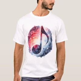 Camiseta Notas de Música Arte Digital Watercolor