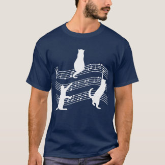 Camiseta Notas de Música de Gatos