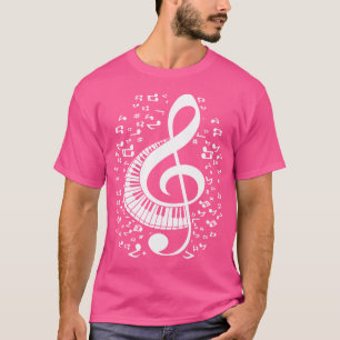 Camiseta Notas de Música de Pianista Clave de Sol Tocador d