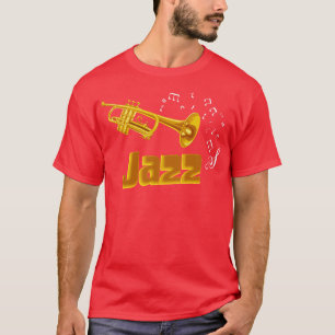 Camiseta Notas de Música de Trompete de Jazz Músicos