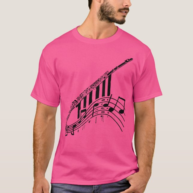 Camiseta Notas de Música Design Flute (Frente)