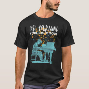 Camiseta Notas de música do pianista pianista de alma