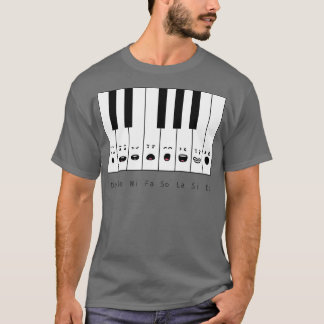 Camiseta Notas de Piano Bonito