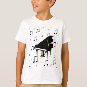 Camiseta Notas do piano de cauda e da música