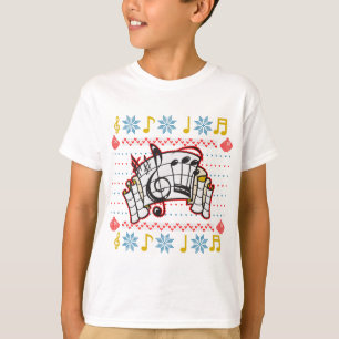 Camiseta Notas feias da música da camisola do Natal