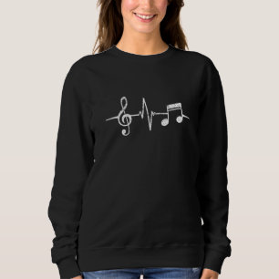 Camiseta Notas Musicais Batimento Cardíaco Música Músico