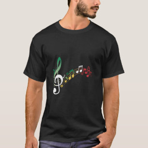 Camiseta Notas musicais coloridas inspiradas no Caribe, Reg