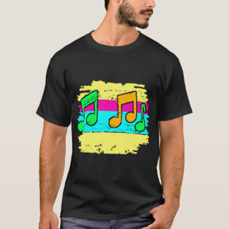 Camiseta Notas Musicais Cor Notas Musicais Festival Grunge