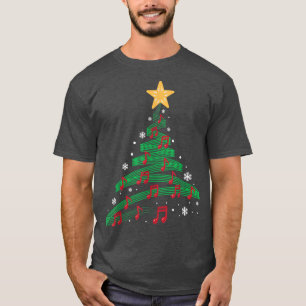 Camiseta Notas Musicais da Árvore de Natal Engraçada Song S
