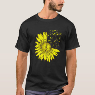 Camiseta Notas Musicais De Sunflower Para Instrumentos Musi